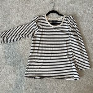 Pomander Place - Navy Striped Vesty Long Sleeve Crewneck